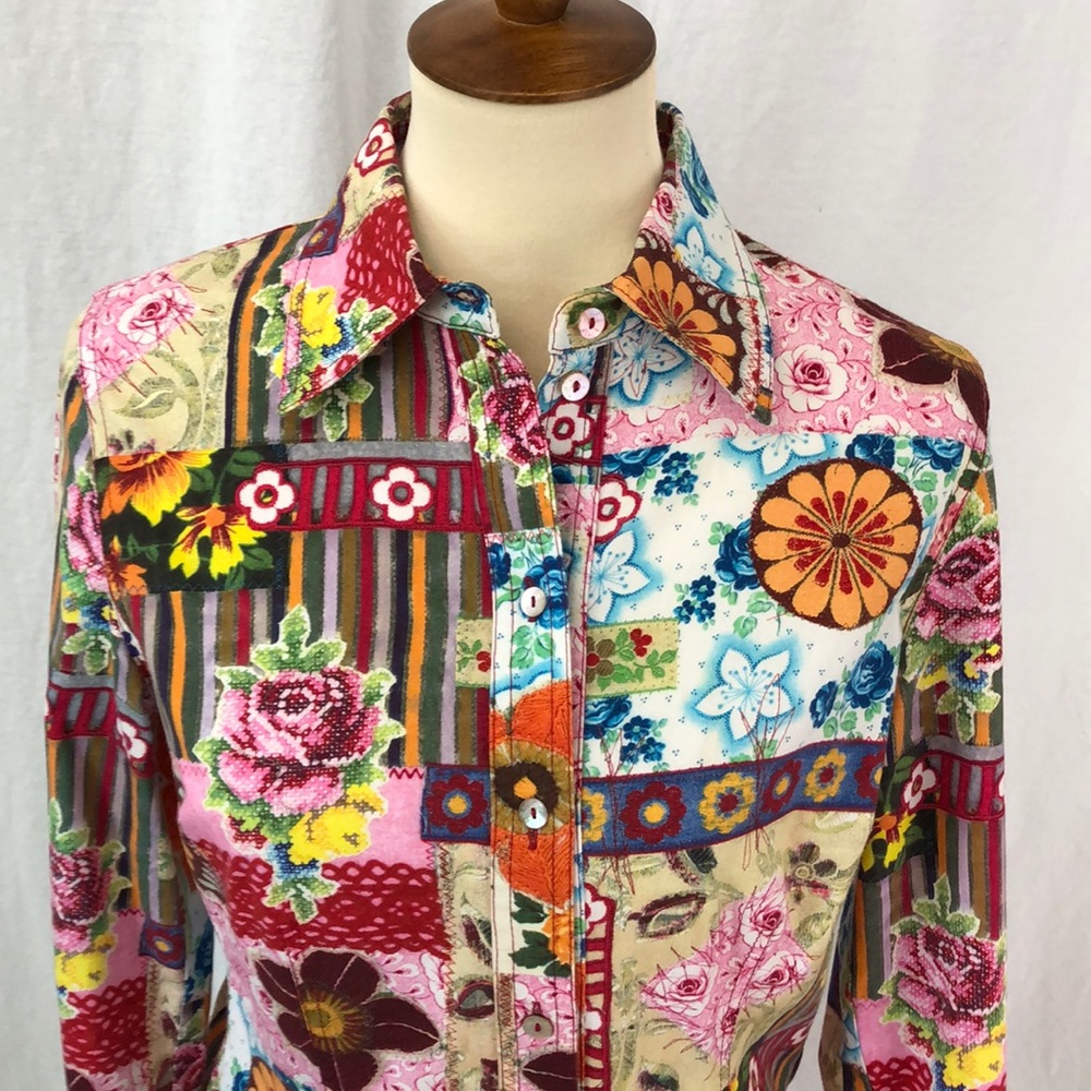 Rare, Vintage Oiliy Print Blouse
